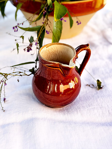 Antique French Handled Pitcher #brcurv