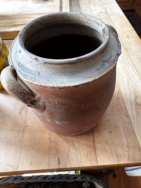 Antique Olive Crock #DHcr9 2