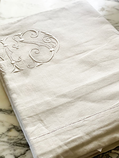 Antique French Linen Sheet Queen  #MS SOLD 1