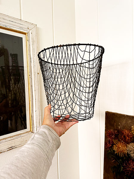 Vintage French Wire Waste Basket 1