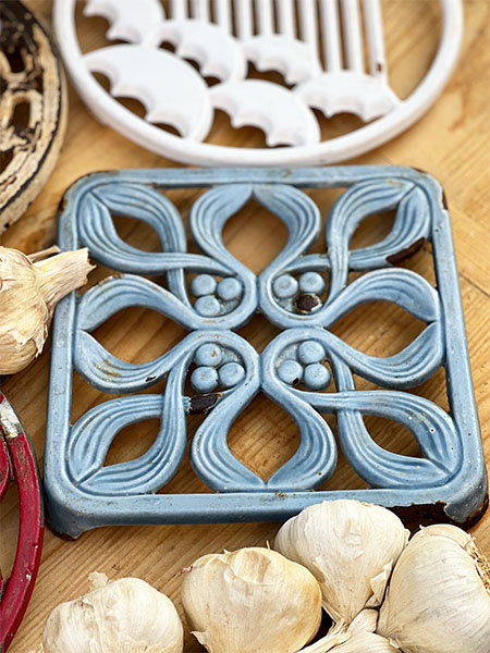 Antique French Trivet #blue